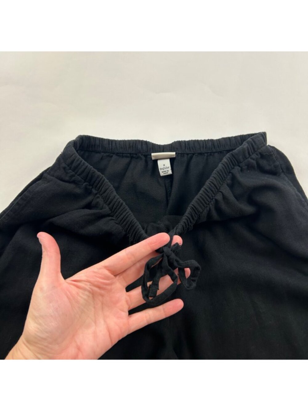 A New Day Black Linen Blend Wide Leg Lounge Pant S - Picture 3 of 8